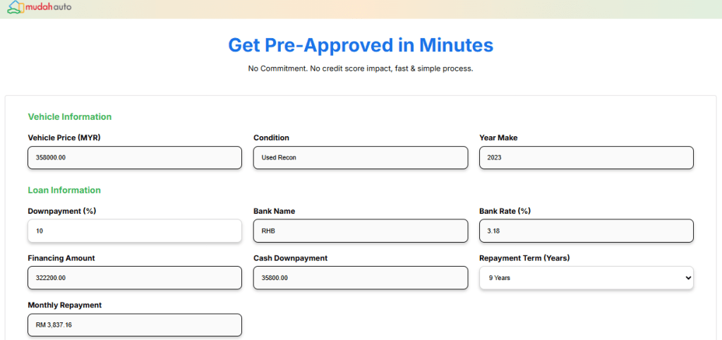 Mudah Certified - Pre-Screening Loan