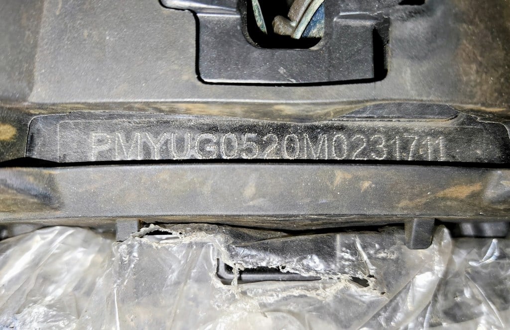 Malaysian engine number example