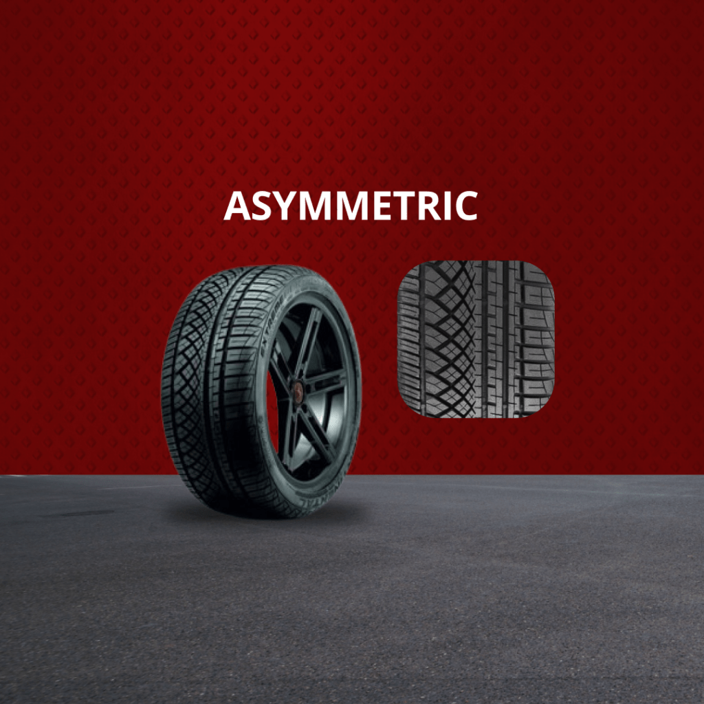 Asymmetric Tyre Treads