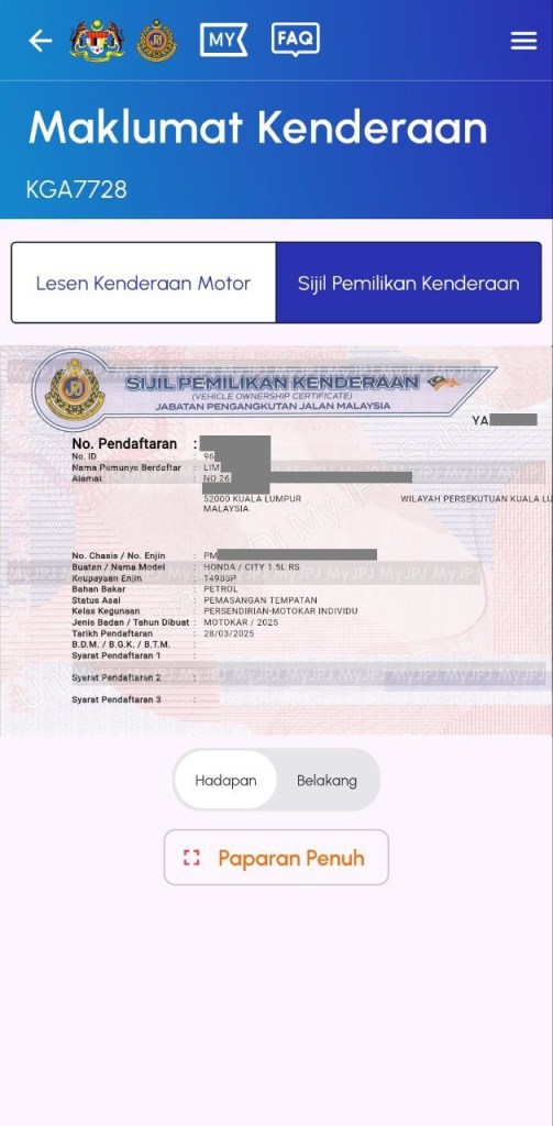 Car Grant Malaysia Digital JPJ